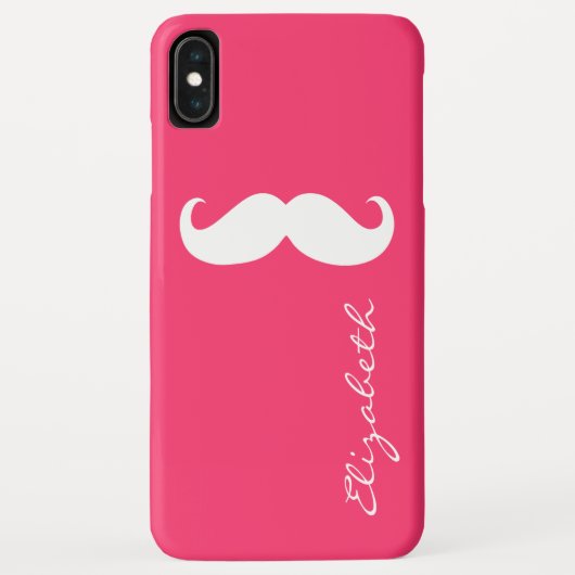 Mustache Plain Hot Pink Achtergrond Case-Mate iPhone Case (Achterkant)