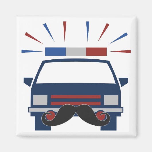 Mustache Politie magneet (Voorkant)