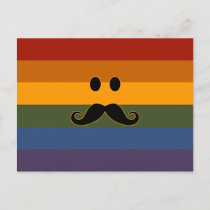 Mustache Pride aangepast briefkaart