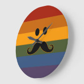 Mustache Pride aangepaste wandklok Grote Klok (Hoek)