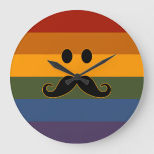 Mustache Pride aangepaste wandklok Grote Klok