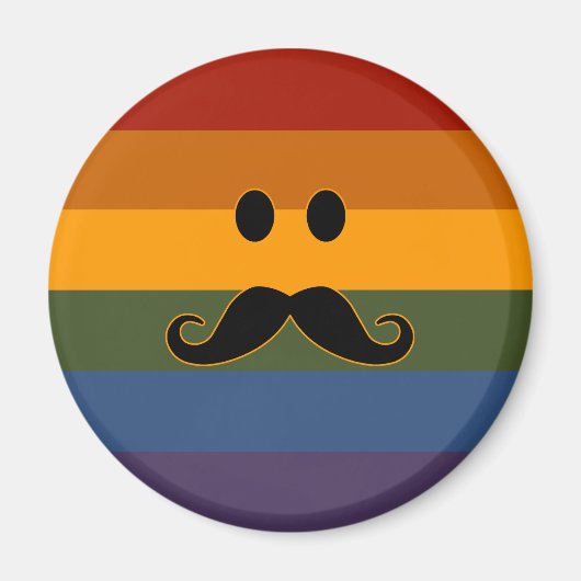 Mustache Pride custom magnet Magneet (Voorkant)