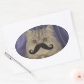 Mustache QPC-Sjabloon Ovale Sticker (Envelop)