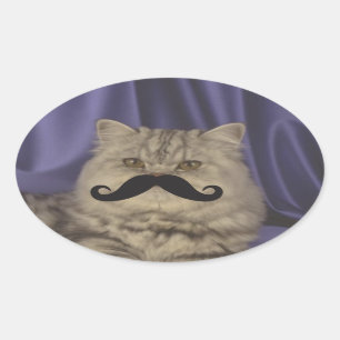 Mustache QPC-Sjabloon Ovale Sticker
