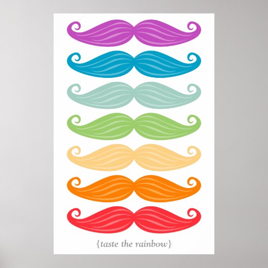 Mustache Rainbow Poster (Voorkant)