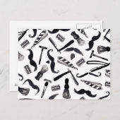 Mustache Razor Scheerapparaat Waterverf Barber Pat Briefkaart (Voorkant / Achterkant)