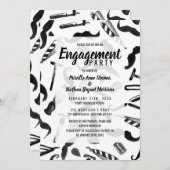 Mustache Razor Shaver Waterverf Barber Pattern Kaart (Voorkant / Achterkant)