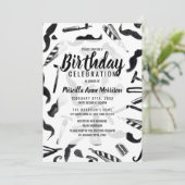 Mustache Razor Shaver Waterverf Barber Pattern Kaart (Staand voorkant)