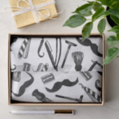 Mustache Razor Shaver Waterverf Barber Pattern Tissuepapier (Geschenk)