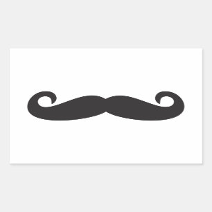 Mustache Rechthoekige Sticker