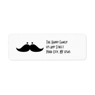 Mustache Return Address Labels Funny Mustache