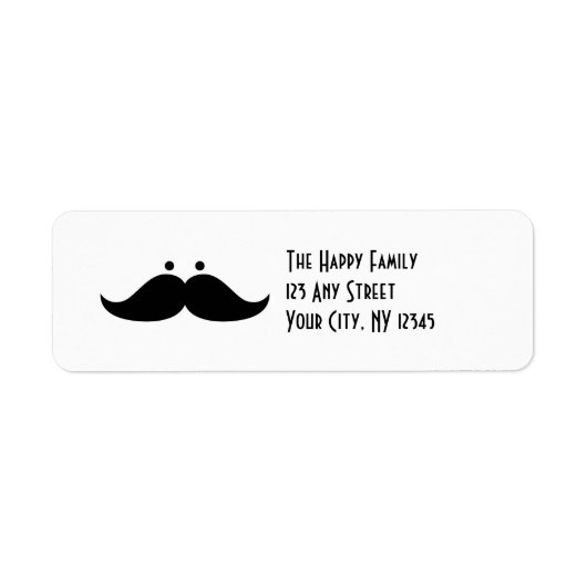 Mustache Return Address Labels Funny Mustache (Voorkant)
