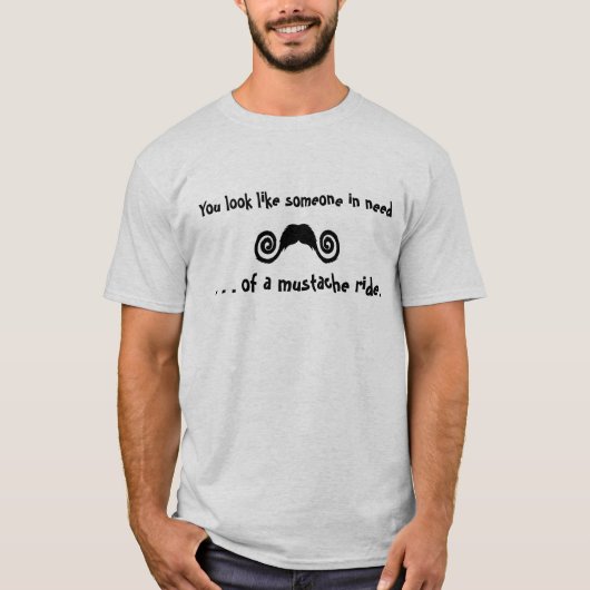 Mustache ride t-shirt (Voorkant)