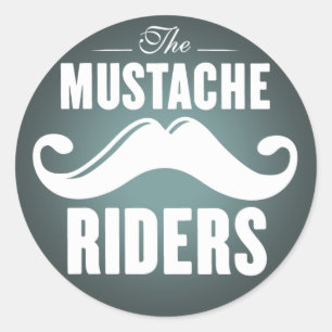 Mustache Riders Stickers - Rond 3 inch