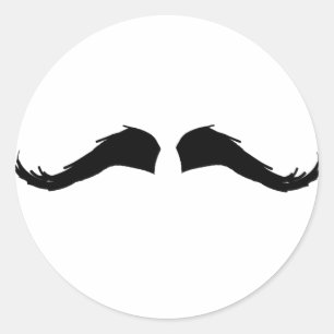 Mustache Ronde Sticker
