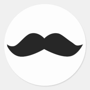 Mustache Ronde Sticker