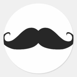 Mustache Ronde Sticker