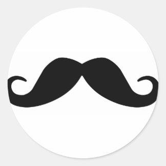 Mustache Ronde Sticker