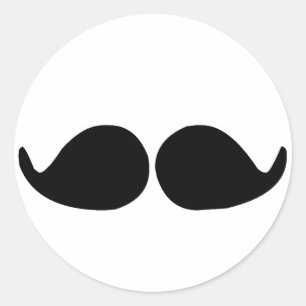 Mustache Ronde Sticker