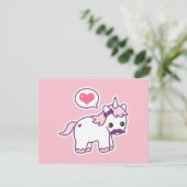 Mustache rose Unicorn Invitations de fête d'annive (Debout devant)