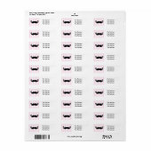 Mustache Roze Gestreepte Verjaardagsfeestetiketten Etiket (Full Sheet)