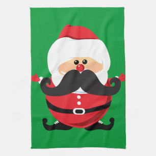 Mustache Santa Claus Theedoek