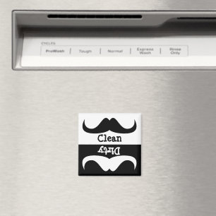 Mustache Schone vaatwasmachine Magneet