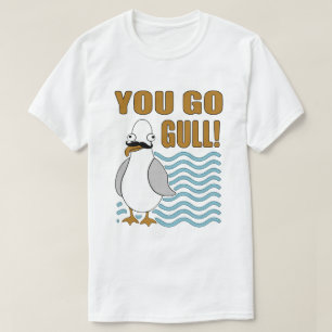 Mustache Seagull Je gaat weg T-shirt