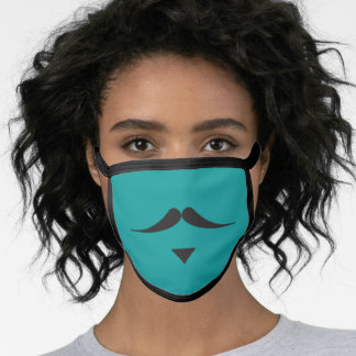 MUSTACHE 'Sir Thomas' gezichtsmasker op aqua Mondkapje