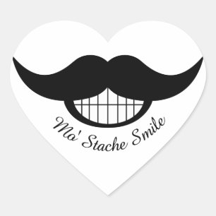Mustache Smile Hart Sticker