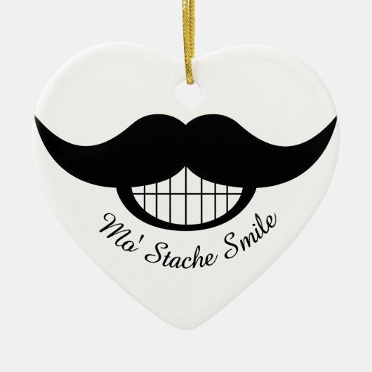 Mustache Smile Keramisch Ornament (Voorkant)