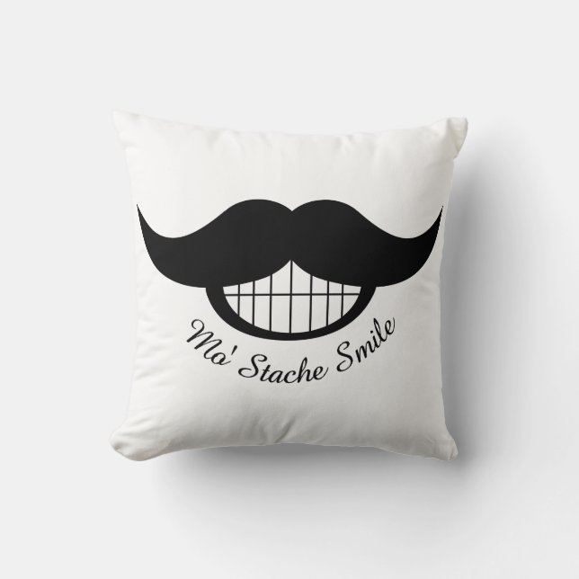 Mustache Smile Kussen (Voorkant)
