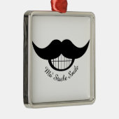 Mustache Smile Metalen Ornament (Rechts)