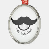 Mustache Smile Metalen Ornament (Links)