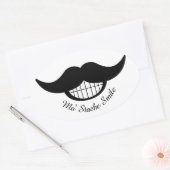 Mustache Smile Ovale Sticker (Envelop)