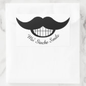 Mustache Smile Rechthoekige Sticker (Tas)