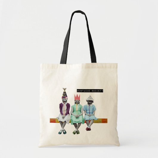 Mustache Society Vintage Image Canvas tas (Voorkant)