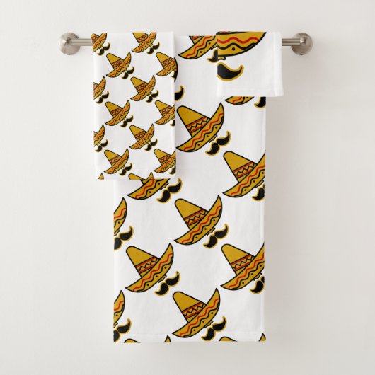 Mustache Sombrero Bad Handdoek (Insitu)