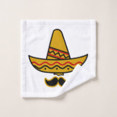 Mustache Sombrero Bad Handdoek (Wasdoekje)