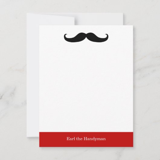 Mustache Stationery Notitiekaartje (Voorkant)