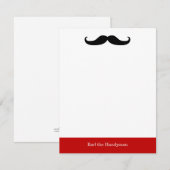 Mustache Stationery Notitiekaartje (Voorkant / Achterkant)