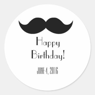 Mustache stickers- Aanpassen Ronde Sticker