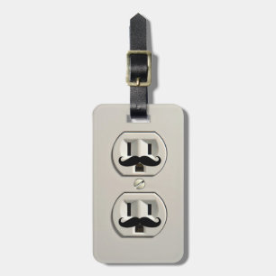 Mustache-stopcontact Bagagelabel