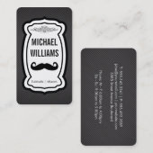 Mustache / Stripes (zwart) Visitekaartje (Voorkant / Achterkant)