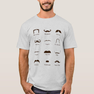 Mustache Style Identification Chart T-shirt