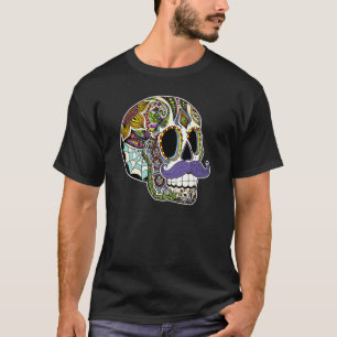 Mustache Sugar Skull Mannen Shirt