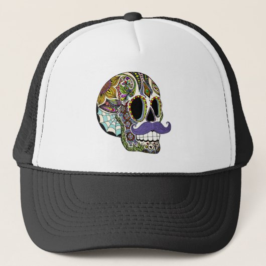 Mustache Sugar Skull Pet - Kleurversie (Voorkant)
