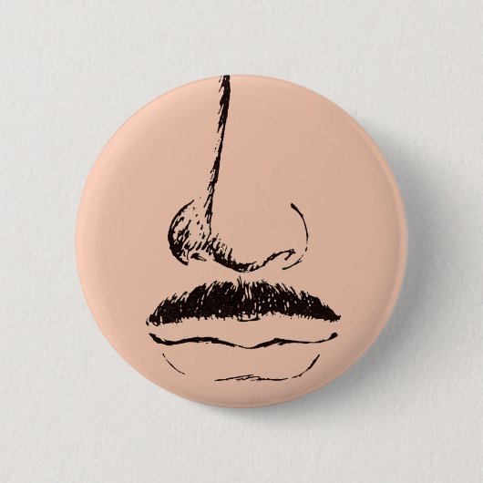 Mustache Surrealist Pinback Ronde Button 5,7 Cm (Voorkant)
