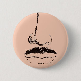 Mustache Surrealist Pinback Ronde Button 5,7 Cm