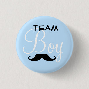 Mustache Team Boy Baby shower Ronde Button 3,2 Cm